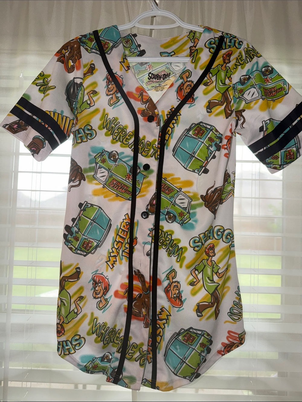 Scooby-Doo White Graphic Baseball Jersey Top